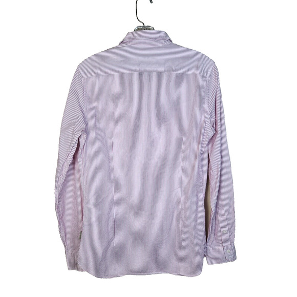 Ted Baker Womens Cotton Shirt XS Button Down Red Stripe Contrast Cuff Designer 2 - Picture 3 of 16